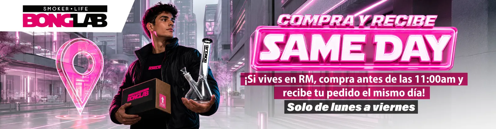 Compra y recibe el mismo día — Envío SameDay de Bonglab en la Región Metropolitana, de lunes a viernes